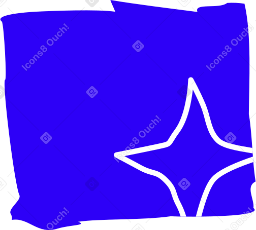 Tela azul com estrela PNG, SVG