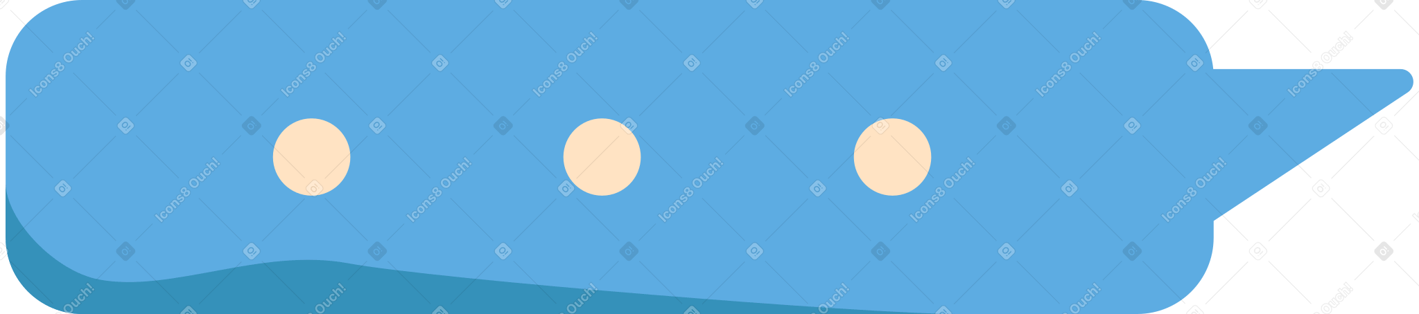speech blue bubble with dots Illustration in PNG, SVG