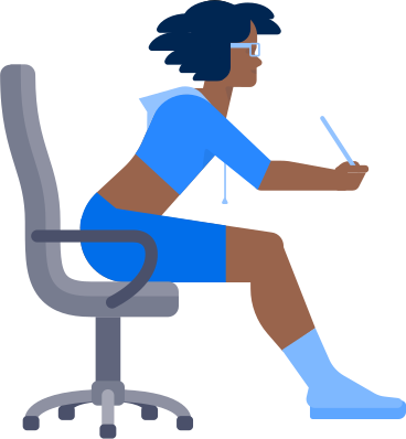 Ragazza seduta su una sedia PNG, SVG