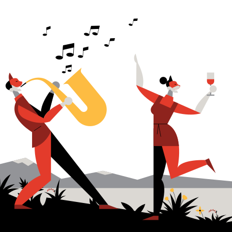 Open air music festival Illustration in PNG, SVG