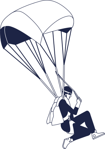 parachutist line animated illustration in GIF, Lottie (JSON), AE