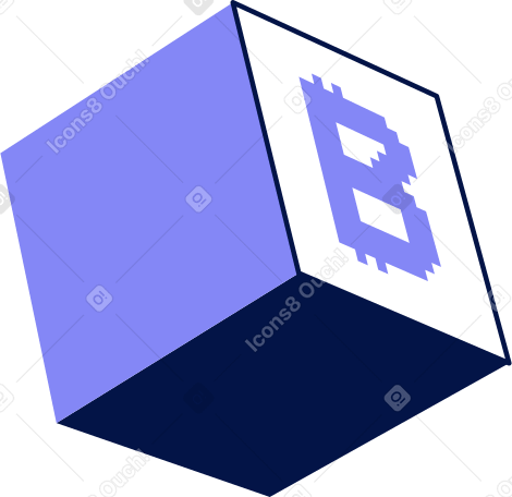 Cubo bitcoin PNG, SVG