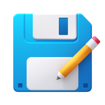 floppy disk and pencil PNG, SVG