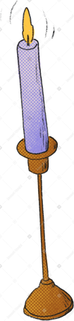 purple candle in a candlestick PNG, SVG