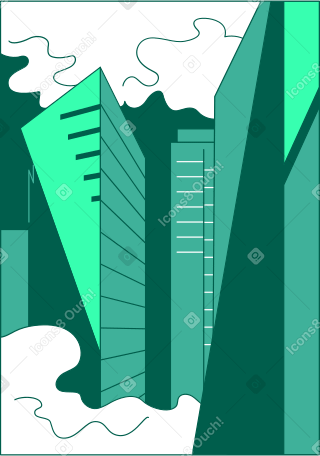 telaio con grattacieli PNG, SVG