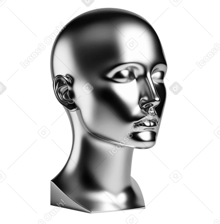 Хромированная голова манекена в PNG, SVG