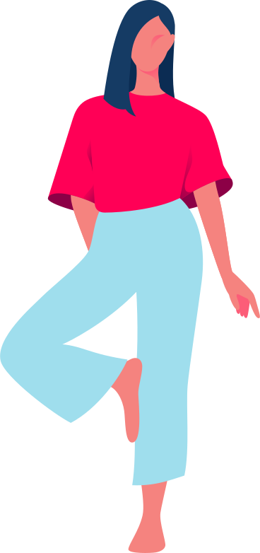 young woman standing on one leg PNG, SVG