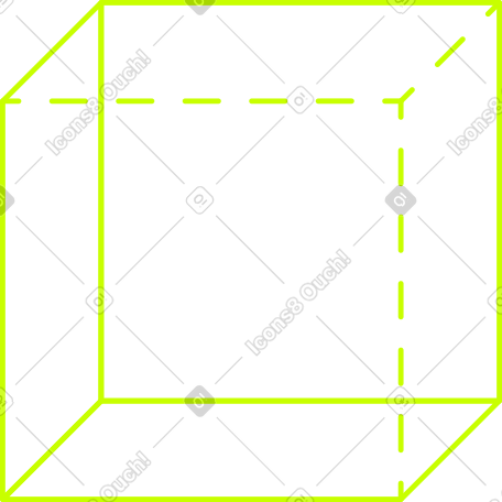 green line cube PNG, SVG