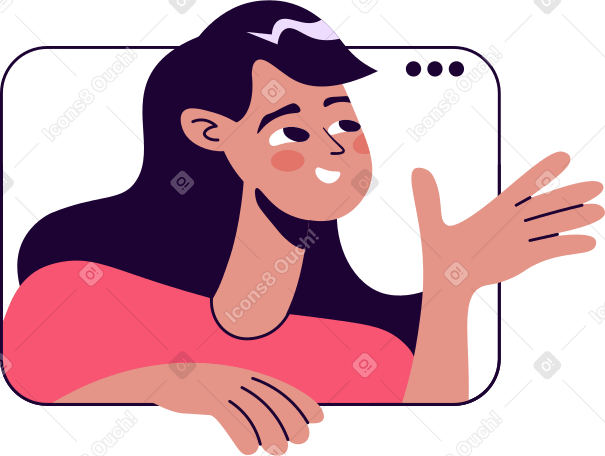 girl in a browser window PNG, SVG