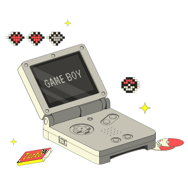 Retro Nintendo console and pokemon chip PNG, SVG