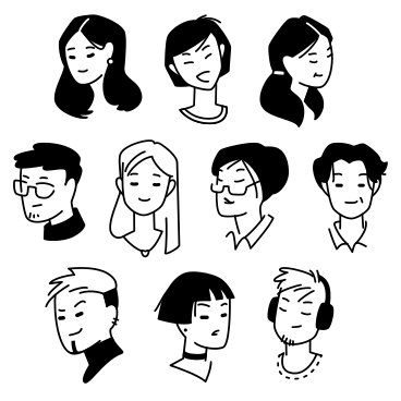 Аватары, хедшоты разных лиц  в PNG, SVG