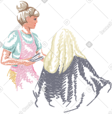 Woman hairdresser with client PNG, SVG