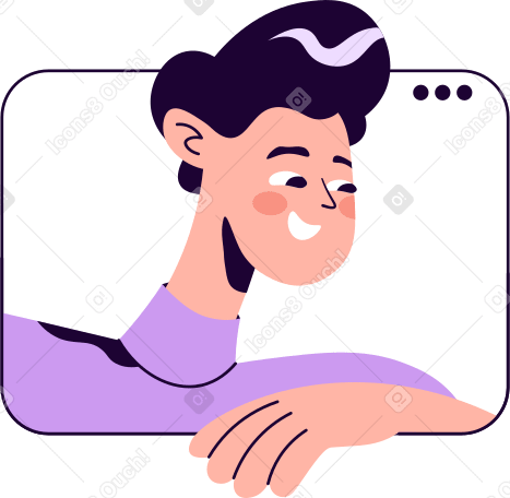 man in a browser window PNG, SVG