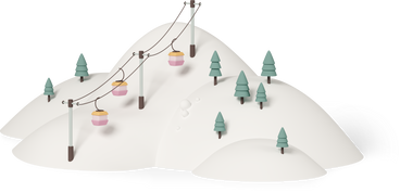 winter landscape with ski lift в PNG, SVG