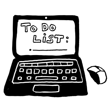 Laptop with a to do list PNG, SVG