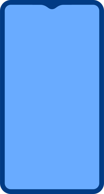 smartphone with blue screen PNG, SVG