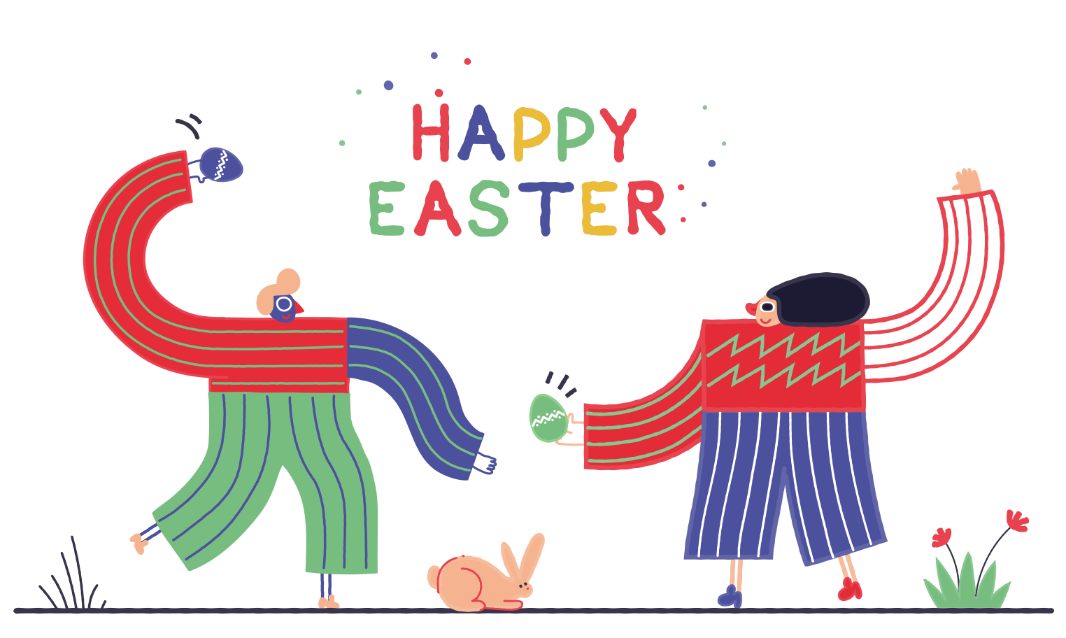 Happy Easter Illustration in PNG, SVG