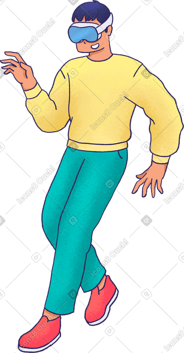 Man with vr glasses PNG, SVG