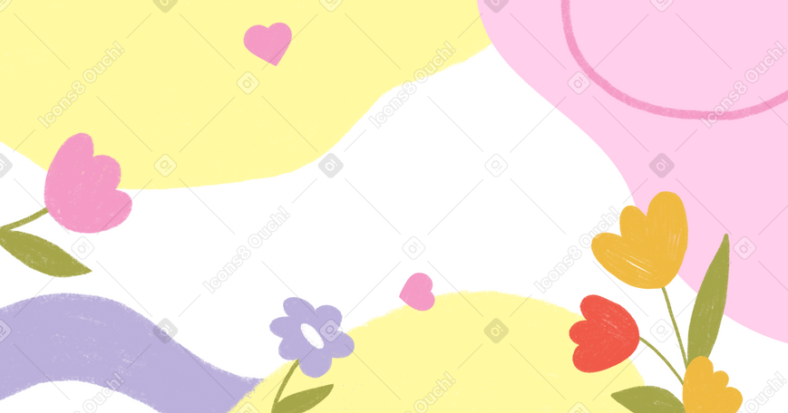 Fundo pastel abstrato com flores PNG, SVG
