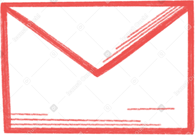 red envelope with a letter Illustration in PNG, SVG