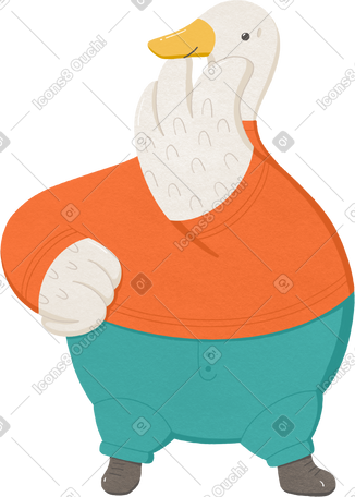 goose in red sweater PNG, SVG