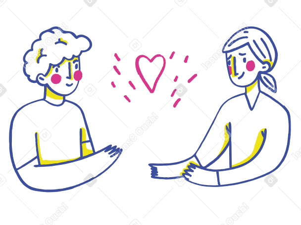 boy and girl in love Illustration in PNG, SVG