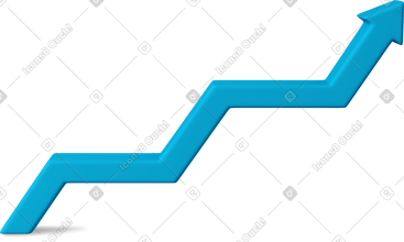 Blue zigzag up arrow PNG, SVG