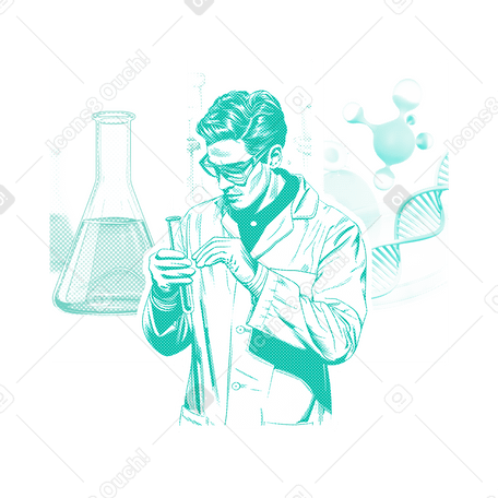 年轻科学家，生物技术研究海报 PNG, SVG