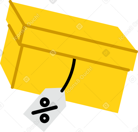 Коробка с биркой продажи в PNG, SVG