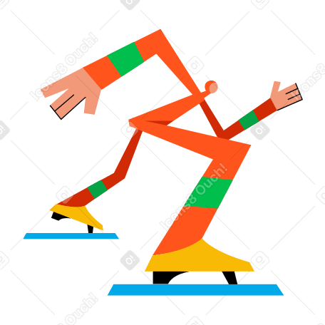 Speed skater Illustration in PNG, SVG