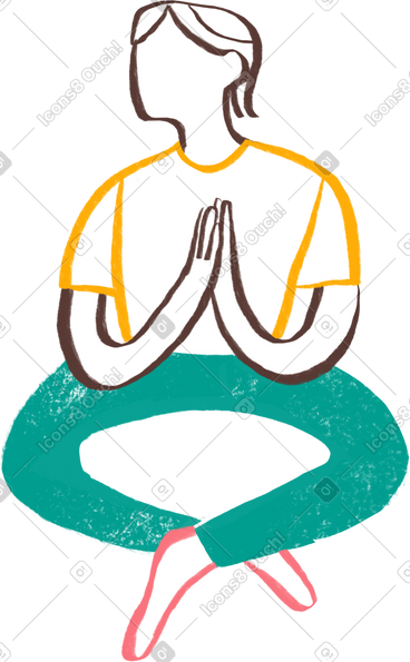 Person sitting in a yoga pose PNG, SVG