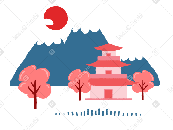 Paisaje japonés PNG, SVG