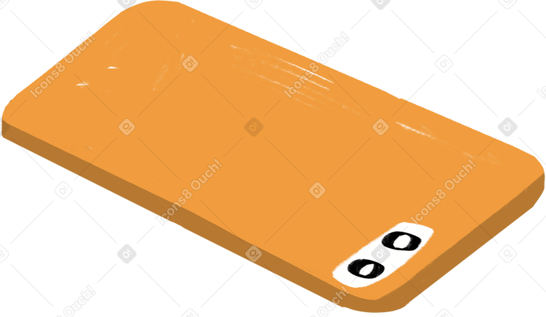 lying yellow smartphone PNG、SVG