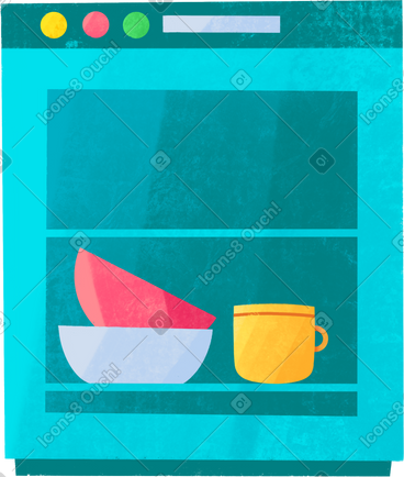 Dishwasher with dishes inside PNG, SVG