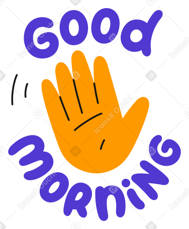 hand and lettering good morning sticker Illustration in PNG, SVG