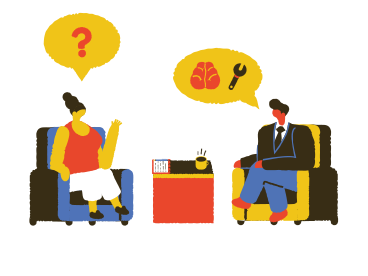Psychologist and patient at a psychotherapy session PNG, SVG