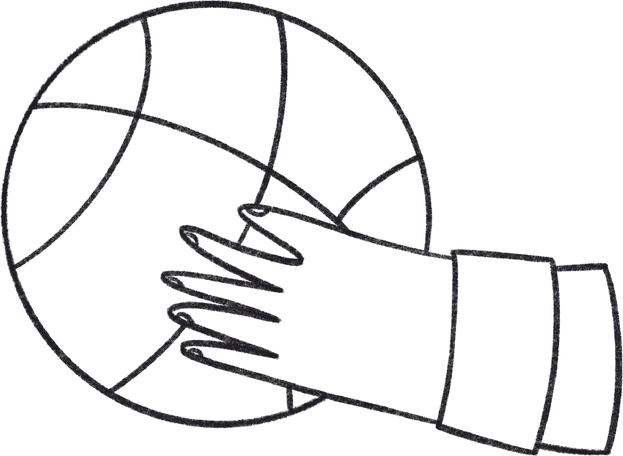 hand holds the basketball в PNG, SVG