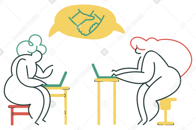 Work collaboration Illustration in PNG, SVG