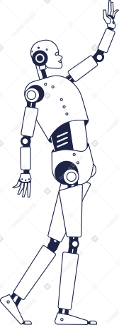 android robot raises his hand and gives five в PNG, SVG