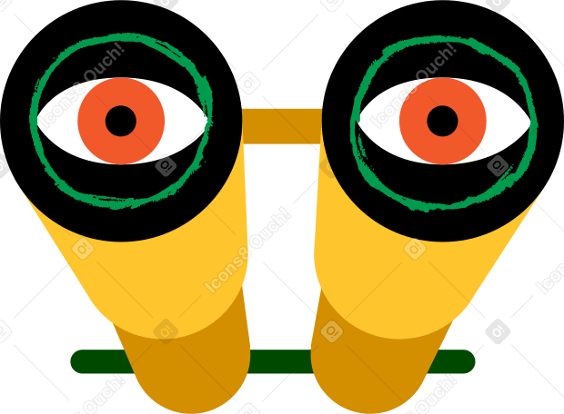 binocular with eyes PNG, SVG