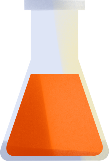 flask with orange liquid PNG, SVG