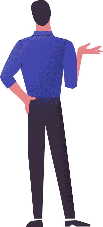 Man from behind Illustration in PNG, SVG