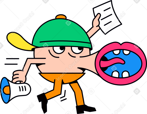 character with huge mouth loudspeaker Illustration in PNG, SVG
