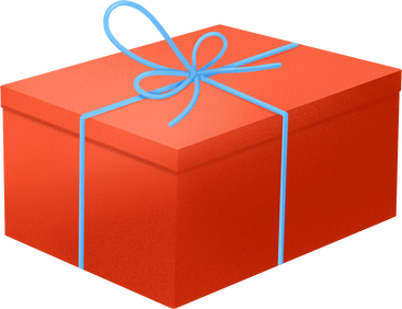 red box with a blue bow PNG, SVG