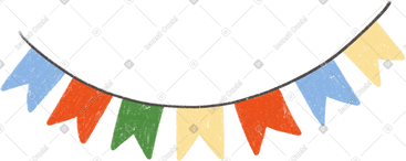 Handdrawn flag garland PNG, SVG