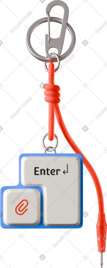 Keychain with keyboard keys charms PNG, SVG