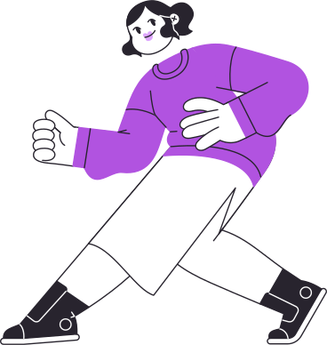 girl in a skirt and purple sweater PNG, SVG
