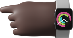 3d スマートウォッチがオフになっているダークブラウンの肌の手が親指を立てている のpngとsvgでのイラスト