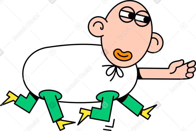 Illustration running character with four legs aux formats PNG, SVG