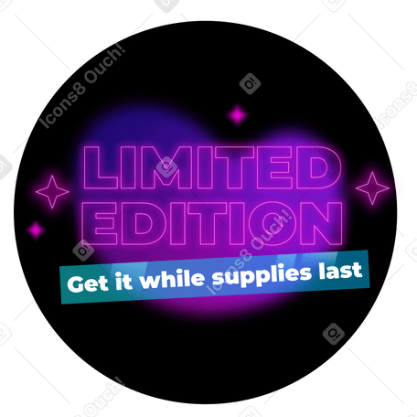 Text Limited edition neon effect with gradient background PNG, SVG